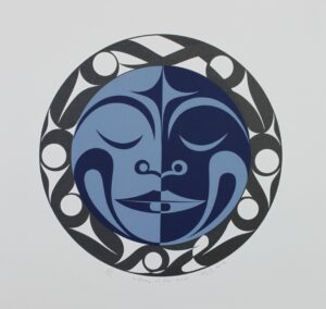 First Nations art print titled 4 Phases Of The Moon by Francis Dick