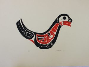 Aboriginal print of seal by Art Thompson