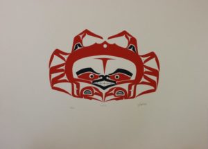 Limited edition screen print of a crab