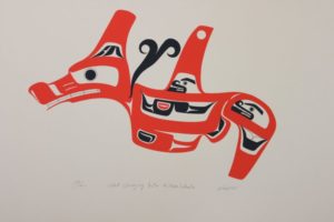 Native American print titled Wolf Changing Into Killer Whale by Art Thompson