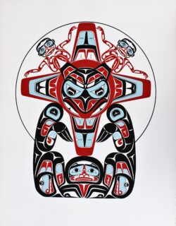 Northwest coast art print titled Grizzly Bear With Sun Collar by Robert Jackson
