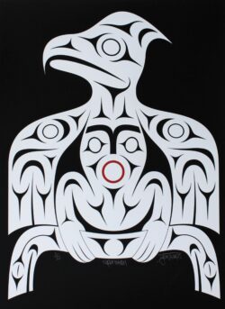 Native American print of a Thunderbird and Two-Headed Serpent titled Super Natural by Dylan Thomas