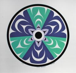 Native American art print of a spindle whorl titled Divine Momentum by Margaret August
