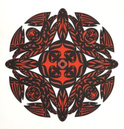 Limited edition native art print, titled Behind Four Winds