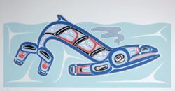Northwest coast native art serigraph of a baleen whale